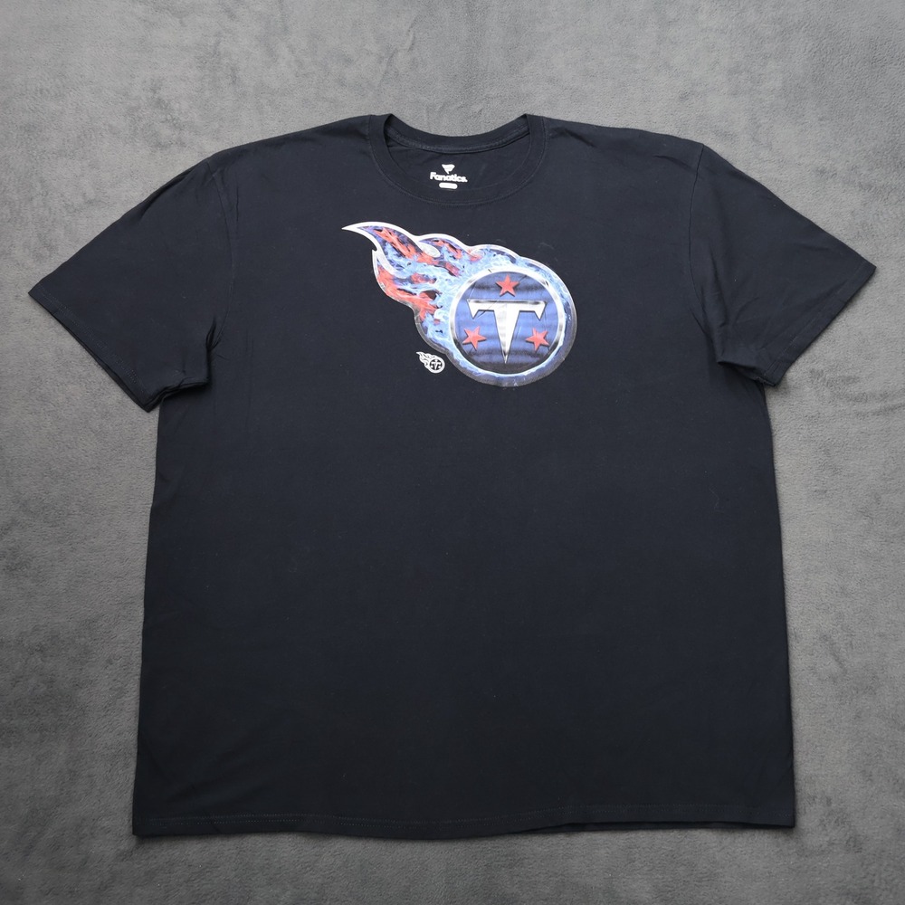 Fanatics Tennessee Titans Mens 2XL Black Short Sleeve NFL Graphic T-Shirt